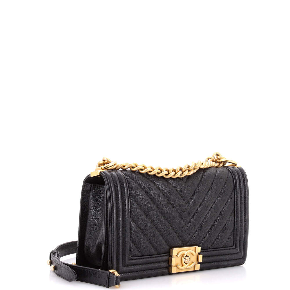 Chanel Boy Flap Bag Chevron Caviar New #246426C42B - Picture 2 of 7
